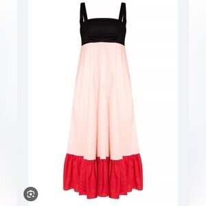 Kate Spade New York Colorblock Al Fresco Midi Dress Pink Sunlit; Size Medium